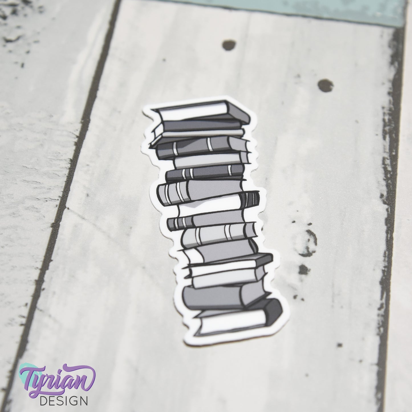 Book Stack Vinyl Sticker | Journal Stack | |Black & White | High quality weather proof vinyl | 1.25x3 inches