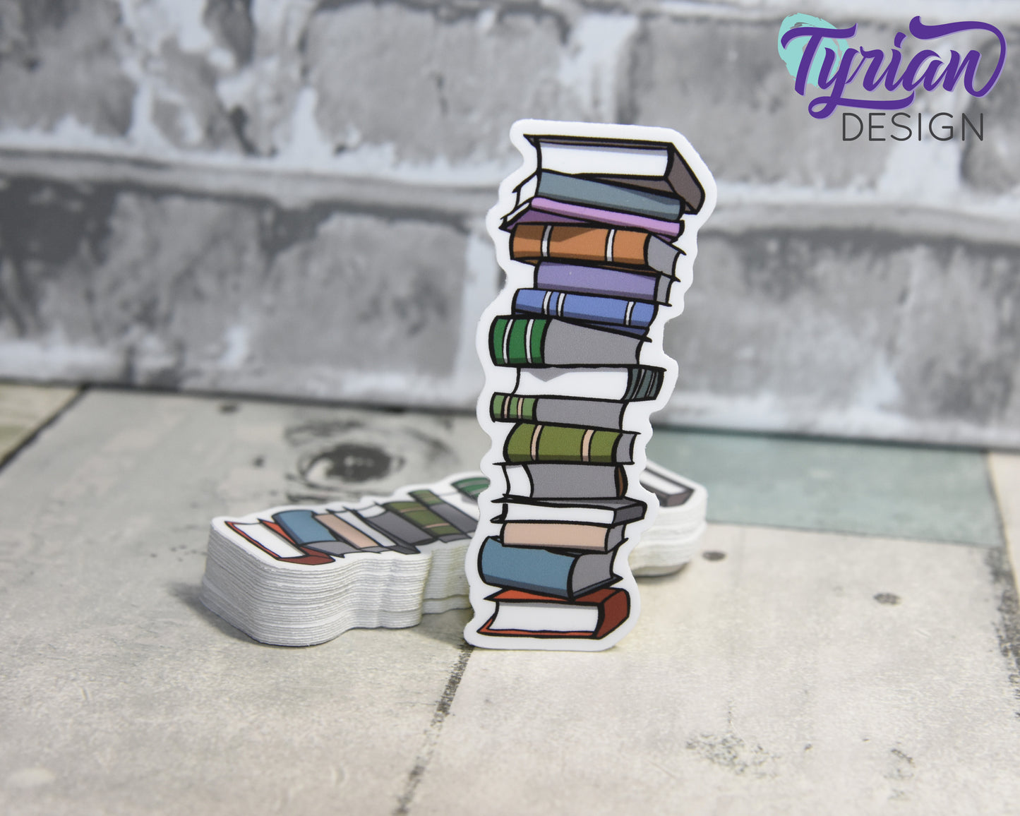 Book Stack Vinyl Sticker | Journal Stack | High quality weather proof vinyl | 1.25x3 inches