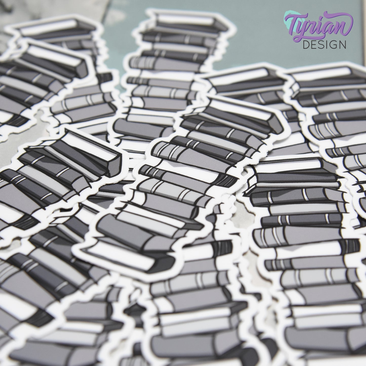 Book Stack Vinyl Sticker | Journal Stack | |Black & White | High quality weather proof vinyl | 1.25x3 inches