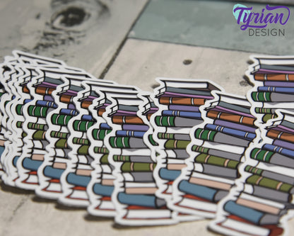 Book Stack Vinyl Sticker | Journal Stack | High quality weather proof vinyl | 1.25x3 inches