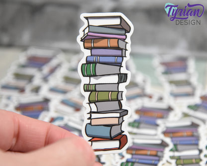 Book Stack Vinyl Sticker | Journal Stack | High quality weather proof vinyl | 1.25x3 inches