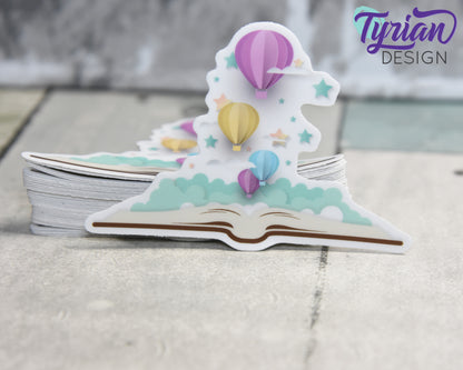 Open Book Vinyl Sticker | Let your imagination take you on the journey | Sticker is high quality weather proof vinyl | 3x2.25 inches