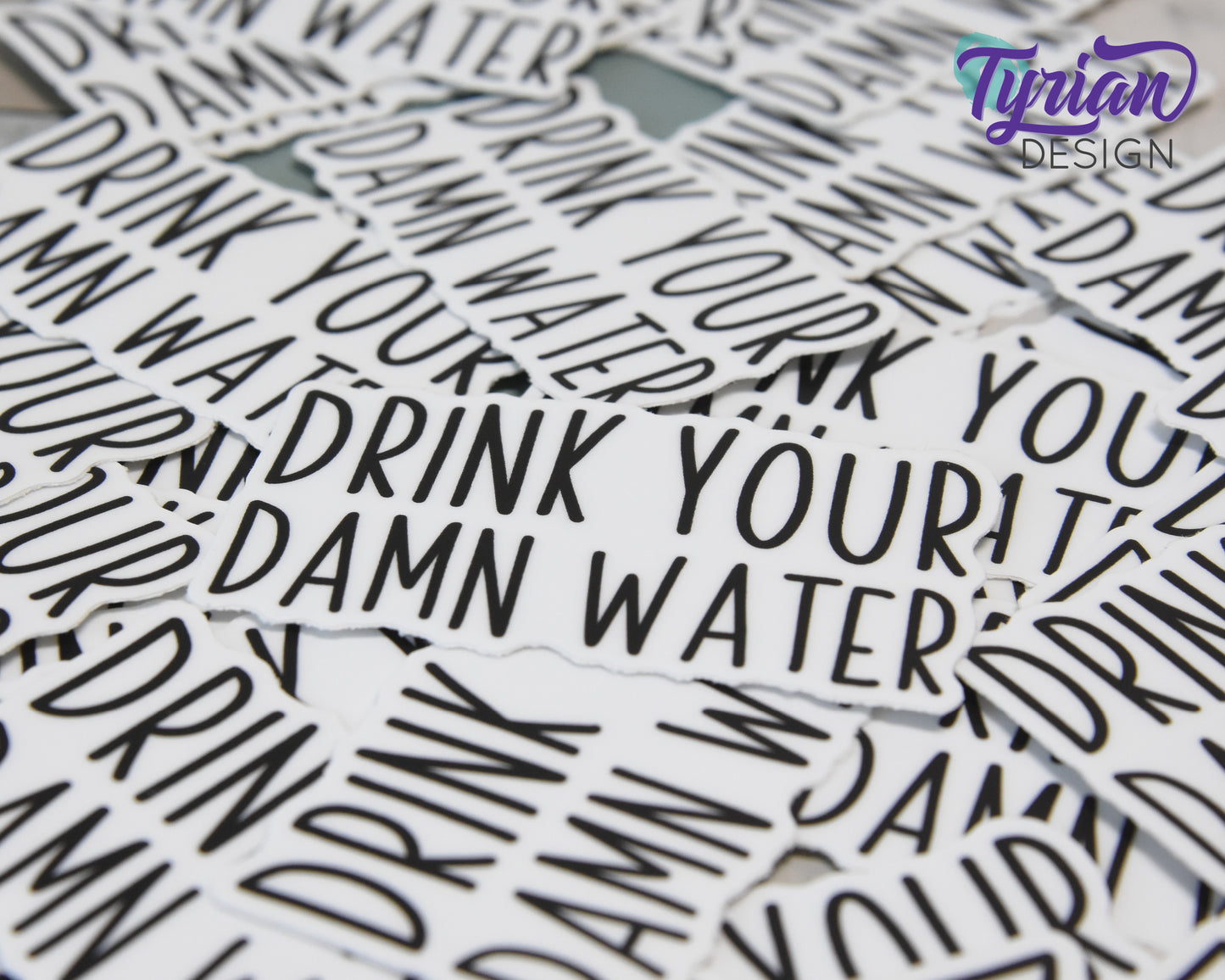 Drink Your Damn Water Vinyl Sticker | high quality weather proof vinyl | 2.5 x 1.5" | Water Bottle sticker