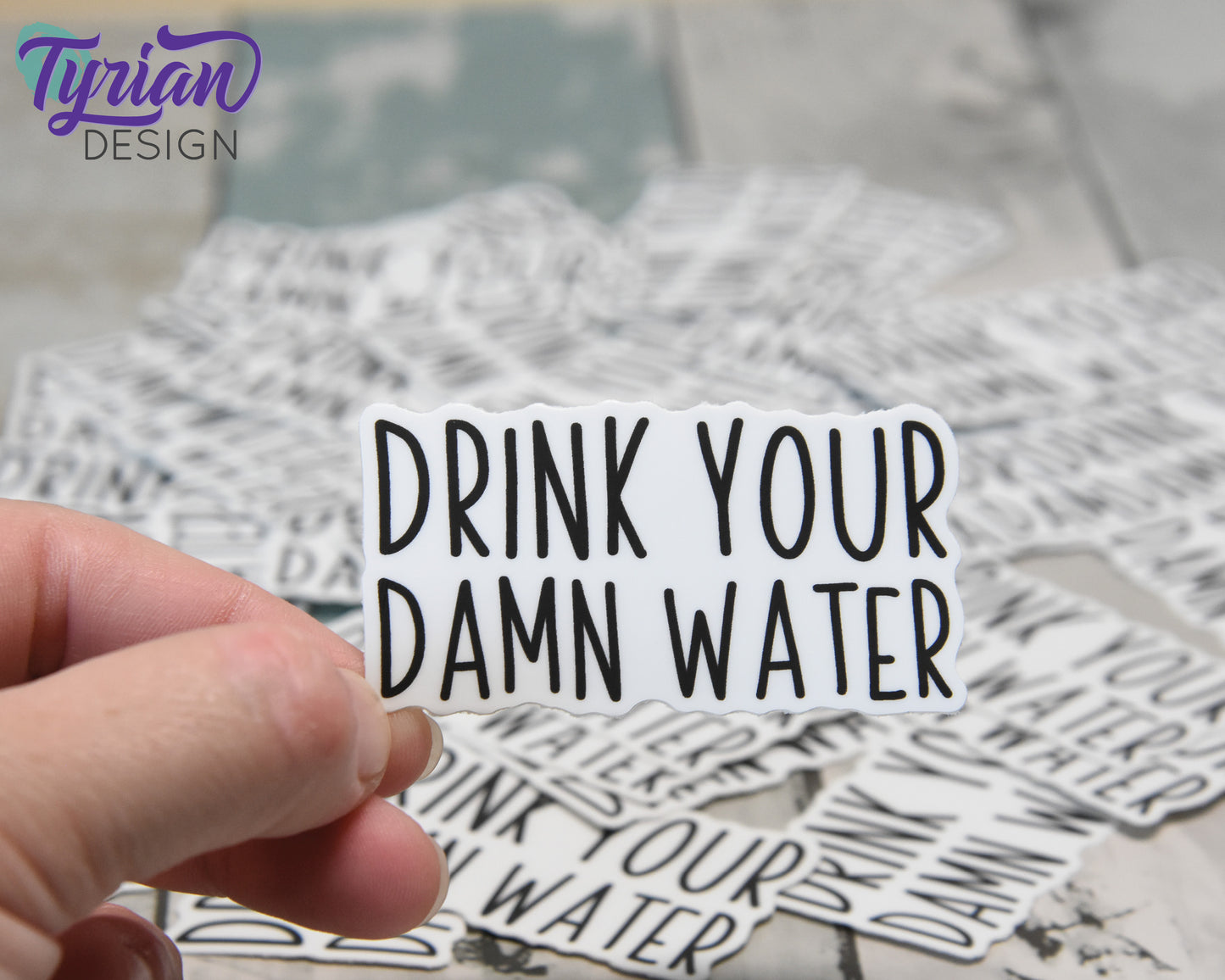Drink Your Damn Water Vinyl Sticker | high quality weather proof vinyl | 2.5 x 1.5" | Water Bottle sticker