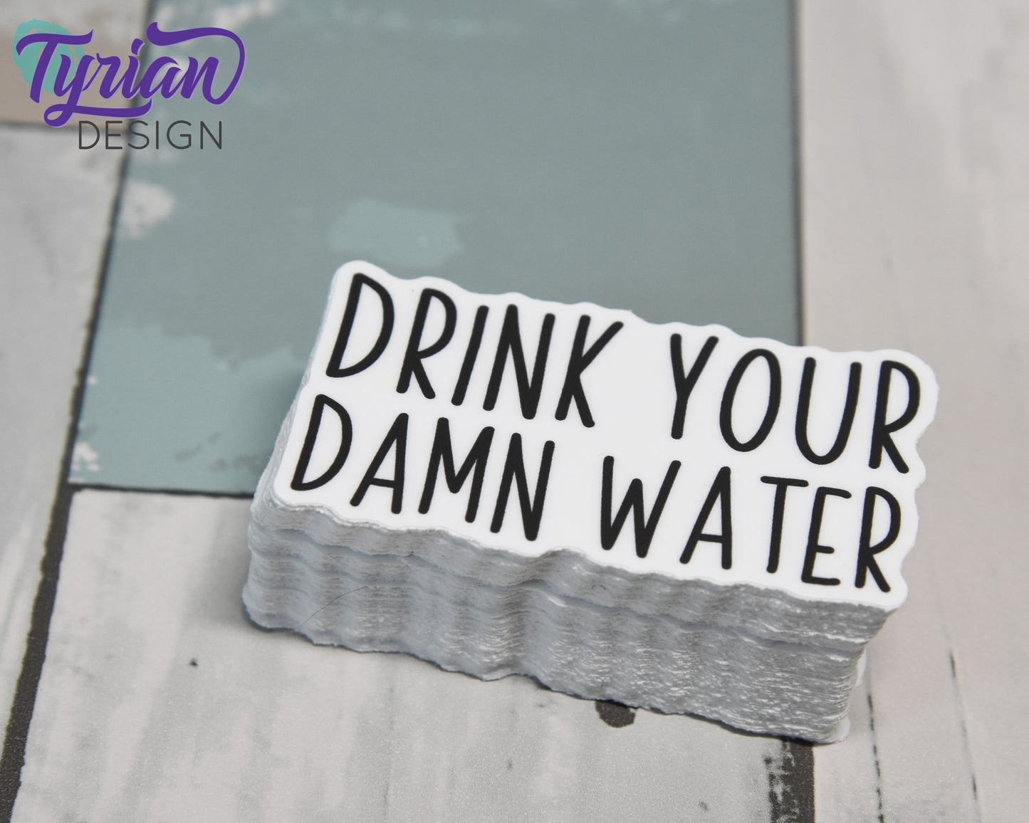 Drink Your Damn Water Vinyl Sticker | high quality weather proof vinyl | 2.5 x 1.5" | Water Bottle sticker